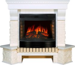 Каминокомплект Royal Flame Pierre Luxe сланец белый угловой c очагом Dioramic 25 FX