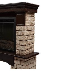 Каминокомплект Firelight Forte Wood Classic с очагом Electrolux EFP/P-1020LS камень коричневый/шпон темный дуб