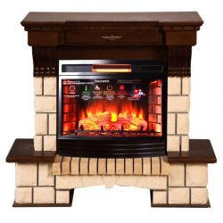 Каминокомплект Interflame Экстерион темный дуб с очагом Panoramic 06 25 LED FX QZ