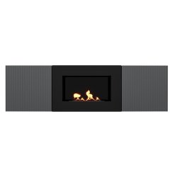 Тумба с биокамином Firelight BFP/P-1400L графит+набор керамических дров сосна