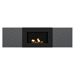 Тумба с биокамином Firelight BFP/P-1400V графит+набор керамических дров береза