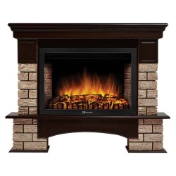 Каминокомплект Firelight Forte Wood 30 с очагом Electrolux EFP/P-3020LS камень коричневый/шпон темный дуб