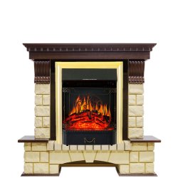 Каминокомплект Royal Flame Pierre Luxe шампань с очагом Majestic FX Brass